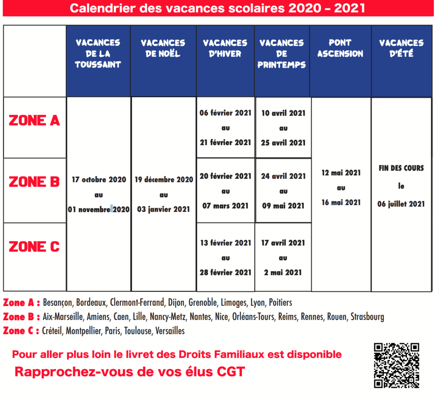 Calendrier scolaire