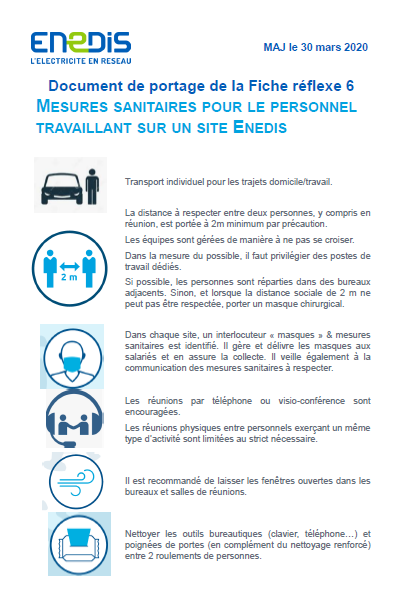 Fiche réflexe Mesures sanitaire